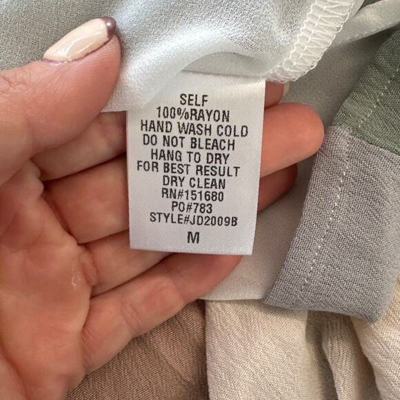 STORIA Women Mini Dress Multicolor Neutrals Trapeze Stripe, NWT, Size M - Picture 5 of 5